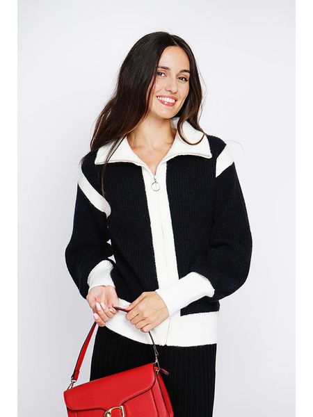 ASSUILI Kardigan w kolorze czarno-białym rozmiar: 38. Białe kardigany Assuili, bez wzorów, z kaszmiru. Za 173.99 zł.