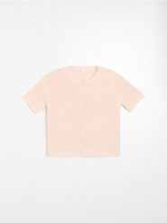 Kardigan z ozdobnymi guzikami - różowy. Czerwone kardigany Sinsay, l, bez wzorów. Za 59.99 zł.