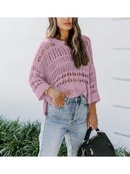 LA Angels Sweter w kolorze fioletowym rozmiar: XL. Różowe swetry LA Angels, xl, bez wzorów, bez ramiączek. Za 74.81 zł.