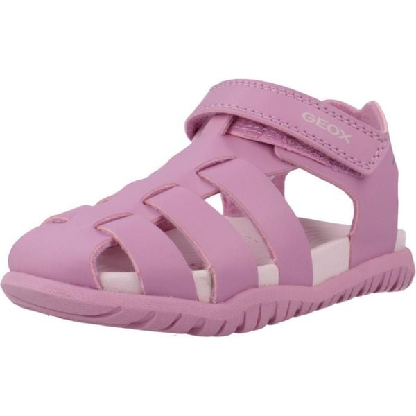 Sandały GEOX B SANDAL FUSBETTO GI Rose. Czerwone sandały Geox, bez wzorów, z materiału, bez obcasa, bez zapięcia. Za 278.00 zł.