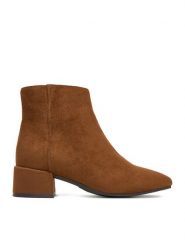 Clara Barson Botki CEO-CD24038-4 Bordowy. Czerwone botki Clara Barson, bez wzorów, z materiału, bez obcasa, na słupku, bez zapięcia. Za 149.99 zł.