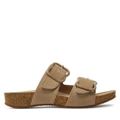 Sandały Josef Seibel. Brązowe sandały Josef Seibel, bez wzorów, bez obcasa, na płaskiej podeszwie, bez zapięcia. Za 389.99 zł.