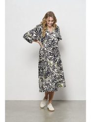 &Co Woman Sukienka "Anoek" w kolorze czarno-białym rozmiar: M. Białe sukienki &Co Woman, na co dzień, m, bez wzorów, z tkaniny, bez kołnierzyka, bez ramiączek, midi, proste. Za 218.45 zł.