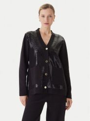 LOLA CASADEMUNT Kardigan LF2511011 Czarny Regular Fit. Czarne kardigany LOLA CASADEMUNT, m, bez wzorów, z syntetyku. Za 659.99 zł.