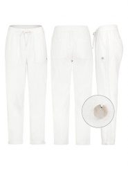 Eight2Nine Spodnie w kolorze białym rozmiar: XXL. Białe spodnie materiałowe Eight2Nine, na co dzień, xxl, bez wzorów, z materiału, z podwyższonym stanem. Za 86.99 zł.