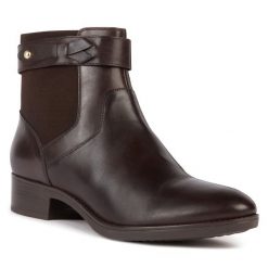 Botki Geox. Brązowe botki Geox, bez wzorów, bez obcasa, na płaskiej podeszwie, bez zapięcia. Za 619.99 zł.