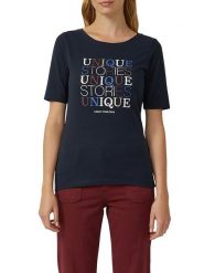 S.Oliver Koszulka w kolorze granatowym rozmiar: 46. Niebieskie bluzki S.Oliver, s, bez wzorów, bez kołnierzyka, bez ramiączek. Za 34.99 zł.