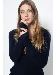 Perfect Cashmere Kaszmirowe mitenki "Jesse" w kolorze granatowym rozmiar: onesize. Niebieskie rękawiczki Perfect Cashmere, bez wzorów, z kaszmiru. Za 108.99 zł.