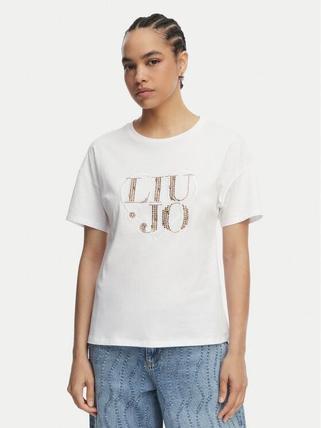 Liu Jo T-Shirt WA6489 JS923 Biały Regular Fit. Białe t-shirty Liu Jo, xl, bez wzorów, z bawełny, bez kołnierzyka, bez ramiączek. Za 154.99 zł.