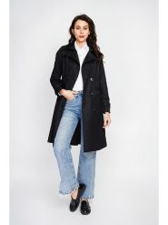 ASSUILI Trencz w kolorze czarnym rozmiar: 42. Czarne płaszcze Assuili, bez wzorów, z tkaniny, bez kaptura. Za 378.54 zł.