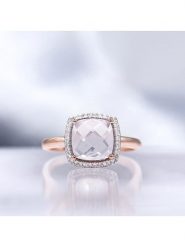 DIAMOND & CO Złoty pierścionek "Quartissime" z diamentami i kwarcem różowym rozmiar: 56. Różowe pierścionki Diamond & Co, z diamentem, złote. Za 1,522.99 zł.