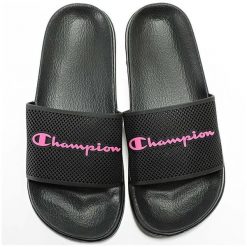 Klapki damskie Champion Slide Daytona. Czarne klapki Champion, bez wzorów, bez obcasa. Za 109.00 zł.