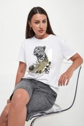 T-shirt damski z logo LIU JO. T-shirty Liu Jo, xs, bez wzorów, bez kołnierzyka, bez ramiączek. Za 319.00 zł.