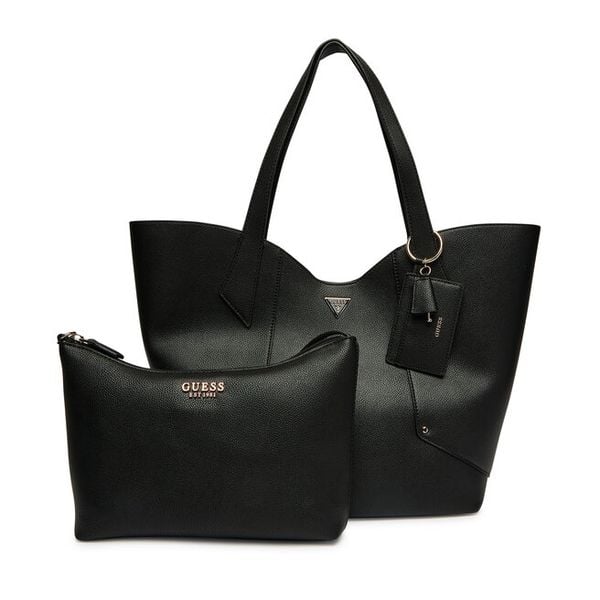 Torebka Guess. Czarne shopper Guess, z aplikacjami, bez dodatków. Za 408.99 zł.