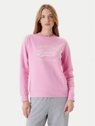 Tommy Jeans Bluza Essential DW0DW20942 Różowy Regular Fit. Czerwone bluzy Tommy Jeans, s, bez wzorów, z bawełny, bez kaptura. Za 349.99 zł.