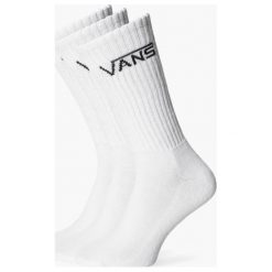 Vans Skarpety Classic Crew (6.5-9, 3Pk) , biały, rozmiar ONE SIZE. Białe skarpety Vans, bez wzorów, z bawełny. W wyprzedaży za 49.99 zł.