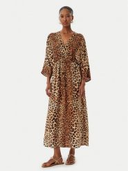 LOLA CASADEMUNT Sukienka letnia LS2616021 Brązowy Relaxed Fit. Brązowe sukienki LOLA CASADEMUNT, na lato, s, bez wzorów, z wiskozy, bez kołnierzyka, bez ramiączek. Za 459.99 zł.