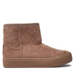 Botki Big Star Shoes. Brązowe botki BIG STAR SHOES, bez wzorów, bez obcasa, na płaskiej podeszwie, bez zapięcia. Za 199.99 zł.