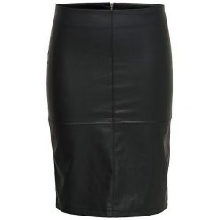 ONLY Spódnica damska Faux Leather Spódniczka Otw Noos Black (rozmiar 34). Czarne spódnice Only, bez wzorów, ze skóry. W wyprzedaży za 94.00 zł.