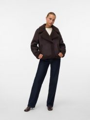 Vero Moda Kurtka przejściowa w kolorze ciemnobrązowym rozmiar: XS. Brązowe kurtki Vero Moda, xs, bez wzorów, bez kaptura. Za 217.99 zł.