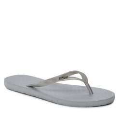Japonki Roxy. Szare klapki Roxy, bez wzorów, bez obcasa. Za 49.99 zł.