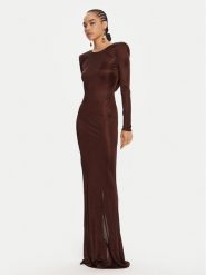 Elisabetta Franchi Sukienka wieczorowa AB-R10-56E2-V690 Brązowy Regular Fit. Brązowe sukienki Elisabetta Franchi, bez wzorów, z wiskozy, wizytowe, bez kołnierzyka, bez ramiączek. Za 2,989.00 zł.
