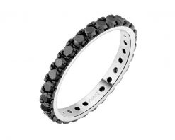 Pierścionek z białego złota z czarnymi brylantami - Eternity - 1,21 ct - próba 585. Białe pierścionki Apart, z brylantem, złote. Za 5,590.00 zł.
