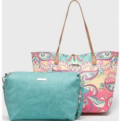 Desigual - Torebka dwustronna. Shopper Desigual, bez wzorów, z materiału, casualowe, do ręki, średnie, z nadrukiem, bez dodatków. W wyprzedaży za 199.90 zł.