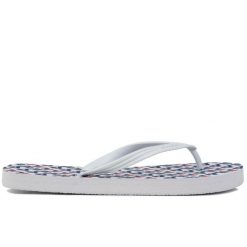 Japonki damskie Fila TROY LOGO SLIPPER. Szare klapki Fila, bez wzorów, bez obcasa. W wyprzedaży za 29.00 zł.
