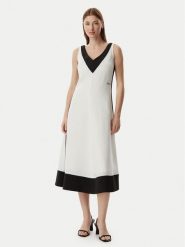 KARL LAGERFELD Sukienka letnia B2W13026 Kremowy Regular Fit. Białe sukienki KARL LAGERFELD, na lato, bez wzorów, z lyocellu, bez kołnierzyka, bez ramiączek. Za 1,199.00 zł.