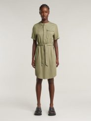 G-Star Sukienka w kolorze khaki rozmiar: L. Brązowe sukienki G-Star, na co dzień, l, bez wzorów, z tkaniny, retro, bez kołnierzyka, bez ramiączek, midi, proste. Za 252.71 zł.