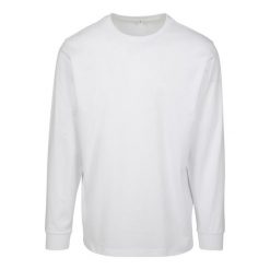 Koszulka Z Długim Rękawem Unisex Dla Dorosłych Z Prążkowanymi Mankietami. Czarne bluzki BUILD YOUR BRAND, l, bez wzorów, prążkowane, sportowe, bez kołnierzyka, bez ramiączek. Za 88.99 zł.