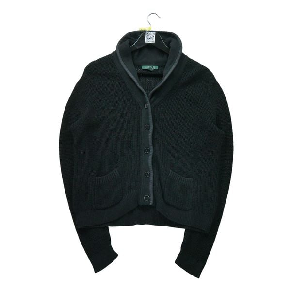Second life - Damski czarny sweter rozpinany - Stan dobry. Czarne kardigany RALPH LAUREN, s, bez wzorów. Za 51.08 zł.