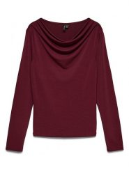 Vero Moda Bluzka w kolorze bordowym rozmiar: XS. Czerwone bluzki Vero Moda, xs, bez wzorów, bez kołnierzyka, bez ramiączek. Za 99.95 zł.