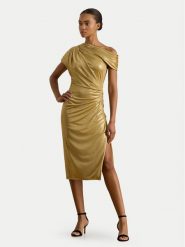 LAUREN RALPH LAUREN Sukienka koktajlowa 253P03414002 Złoty Slim Fit. Żółte sukienki Lauren Ralph Lauren, bez wzorów, z syntetyku, wizytowe, bez kołnierzyka, bez ramiączek. Za 1,299.00 zł.