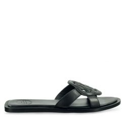 Klapki Gant. Czarne klapki GANT, bez wzorów, bez obcasa. Za 419.99 zł.