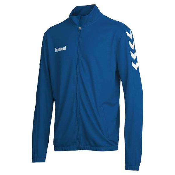 Bluza sportowa dla dorosłych Hummel Core Poly Jacket. Niebieskie bluzy Hummel, l, bez wzorów, z materiału, bez kaptura. Za 60.00 zł.