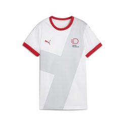 Damska koszulka wyjazdowa duńskiej reprezentacji w piłce ręcznej PUMA. Białe bluzki Puma, l, bez wzorów, sportowe, bez kołnierzyka, bez ramiączek. Za 429.00 zł.