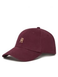 Tommy Hilfiger Czapka z daszkiem Th Elevated Chic Cap AW0AW17631 Bordowy. Czerwone czapki TOMMY HILFIGER, bez wzorów, z bawełny. Za 209.99 zł.