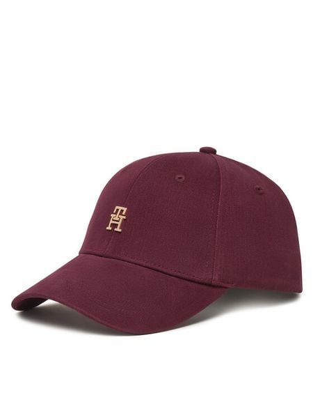 Tommy Hilfiger Czapka z daszkiem Th Elevated Chic Cap AW0AW17631 Bordowy. Czerwone czapki TOMMY HILFIGER, bez wzorów, z bawełny. Za 209.99 zł.