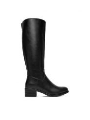 Clara Barson Kozaki CEO-WS6319-06 Czarny. Czarne kozaki Clara Barson, z materiału, bez obcasa, na słupku, bez zapięcia. Za 219.99 zł.