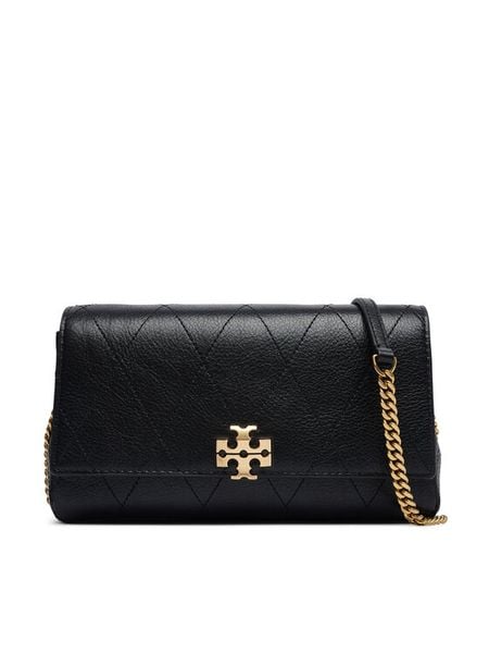 Tory Burch Torebka Quilted Chain Wallet 186041 Czarny. Czarne torebki klasyczne Tory Burch, bez wzorów, ze skóry, bez dodatków. Za 2,024.00 zł.