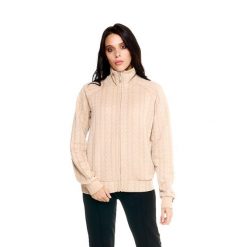 Bluza z zamek błyskawiczny na co dzień na siłownię. Brązowe bluzy LEONE 1947 APPAREL, bez wzorów, bez kaptura. W wyprzedaży za 164.19 zł.