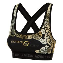 Stanik sportowy fitness siłownia MMA EXTREME HOBBY ROSE. Czarne bielizna sportowa EXTREME HOBBY, xs, bez wzorów, z elastanu. Za 129.00 zł.