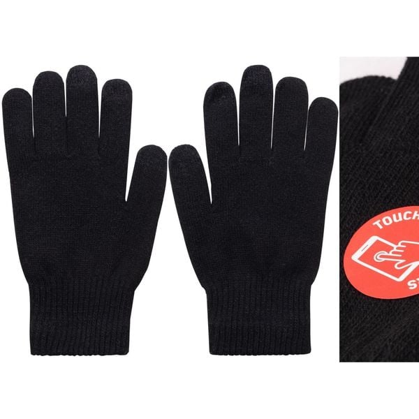 Cienkie rękawiczki Touch Screen Martes Safby. Czarne rękawiczki MARTES, bez wzorów, z dzianiny, sportowe. Za 15.99 zł.