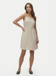 Vero Moda Sukienka letnia Mymilo 10340527 Beżowy Regular Fit. Brązowe sukienki Vero Moda, na lato, xs, bez wzorów, z wiskozy, bez kołnierzyka, bez ramiączek. Za 169.99 zł.