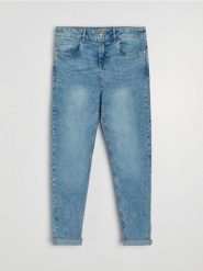 Bawełniane jeansy boyfriend - niebieski. Niebieskie jeansy Sinsay, l, bez wzorów. Za 69.99 zł.
