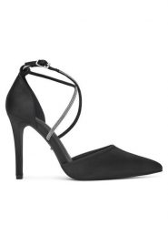 DeeZee Szpilki KL-HH4785-62S Czarny. Czarne szpilki DeeZee, bez wzorów, z materiału, bez obcasa, na szpilce, bez zapięcia. Za 159.99 zł.