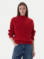 Mustang Sweter Erin 1017072 Czerwony Relaxed Fit. Czerwone swetry Mustang, l, bez wzorów, z syntetyku, bez ramiączek. Za 349.99 zł.