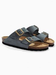 BACKSUN Klapki "Bali" w kolorze granatowym rozmiar: 39. Niebieskie klapki Backsun, bez wzorów, z materiału, z otwartym noskiem, bez obcasa. Za 195.95 zł.